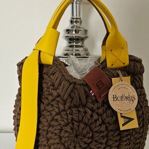 Bulerias Knit and Leather handbag